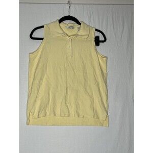 Eddie Bauer Tank Top M Petites Women Sleeveless Light Yellow Golf Tennis Tank